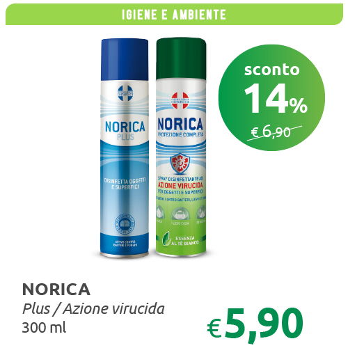 Norica Plus Spray Disinfettante per Oggetti e Superfici Essenza